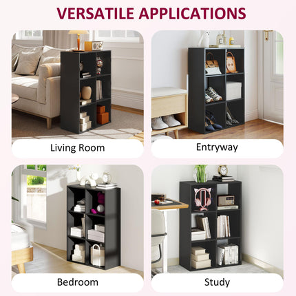 6-Cube Bookshelf - Black