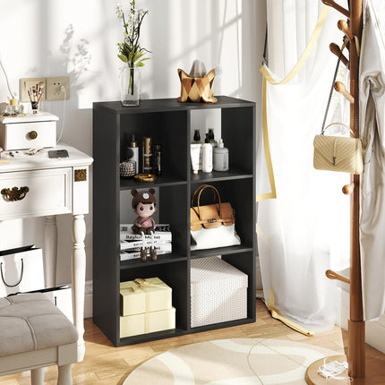 6-Cube Bookshelf - Black