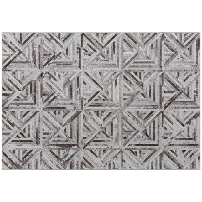 Modern Area Rug, Triangle Pattern Non-Slip Washable Rug, Chenille Floor Carpet