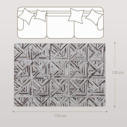 Modern Area Rug, Triangle Pattern Non-Slip Washable Rug, Chenille Floor Carpet