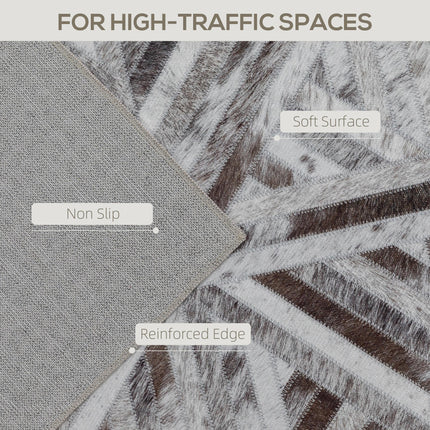 Modern Area Rug, Triangle Pattern Non-Slip Washable Rug, Chenille Floor Carpet