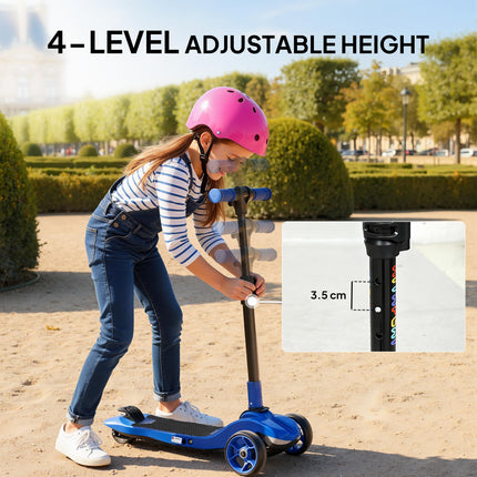 Three-Wheel Foldable Electric Scooter for Kids Aged 6-10 Years, Blue