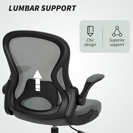 Drafting Chair, Ergonomic Tall Office Chair with Flip-up Armrests, Mesh Back, Lu