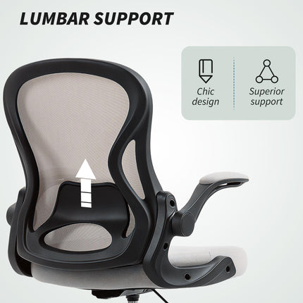 Adjustable Mesh Standing Desk Chair with Flip-up Armrests Lumbar Support Armrest