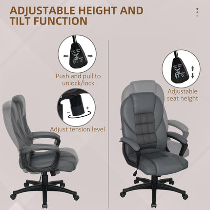 Faux Leather Office Chair - Charcoal Grey