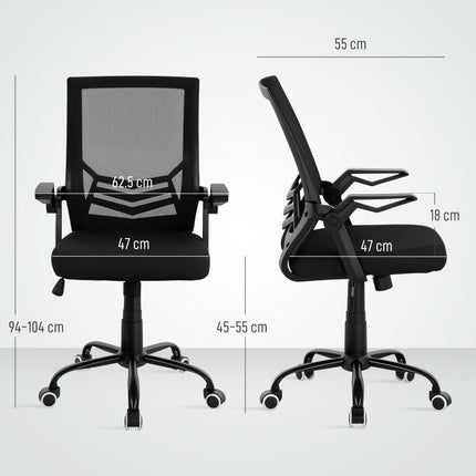 Mesh Office Chair, Computer Desk Chair with Flip-up Armrests Lumbar Back Support