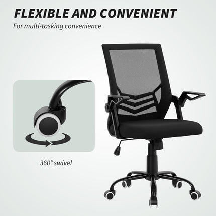 Mesh Office Chair, Computer Desk Chair with Flip-up Armrests Lumbar Back Support