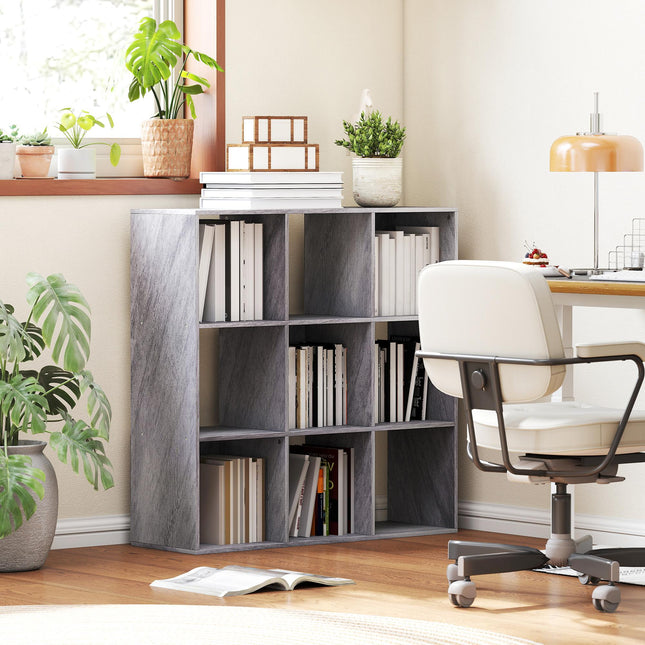 Nine-Cube Storage Shelf - Marble Grey