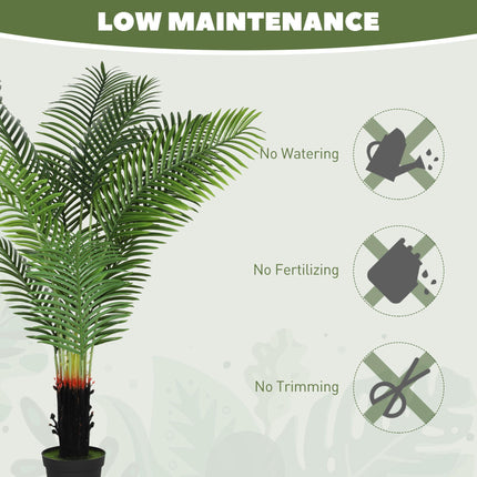 150cm Artificial Areca Palm Tree with 12 PE Leaves, Decorative Artificial Plant with Plastic Pot and Flocked Soil, Fake Plant for Home Office Decor, Green