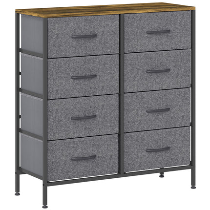Fabric Chest of Drawers Industrial Bedroom Dresser with 8 Fabric Drawers Steel