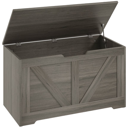 100L Home Storage Box, with Safety Hinges - Charcoal Grey