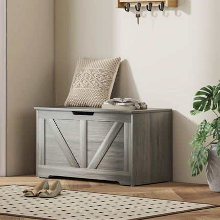 100L Home Storage Box, with Safety Hinges - Charcoal Grey
