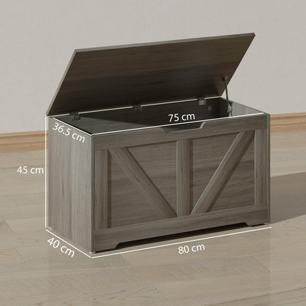 100L Home Storage Box, with Safety Hinges - Charcoal Grey