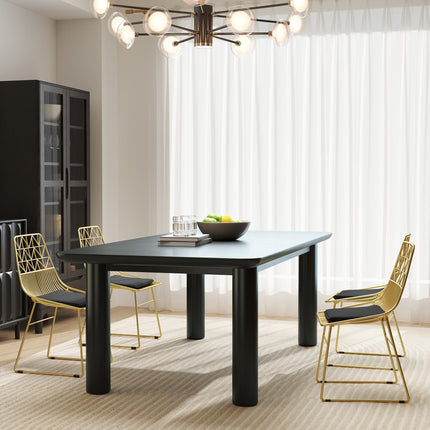 Luxurious Dining Chairs Set of 4, Metal Wire Kitchen Chair with Removable Velvet