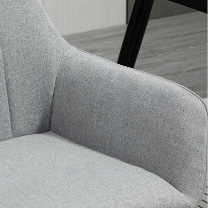 Dining Chairs Set of 4, Upholstered Linen Fabric Kitchen Chairs with Metal Legs