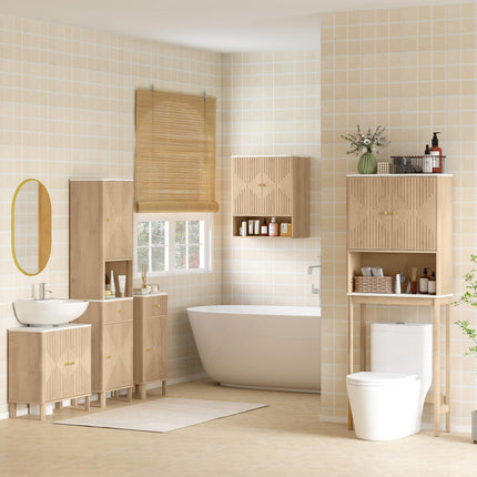 Bathroom Wall Cabinet with Adjustable Shelf - Oak