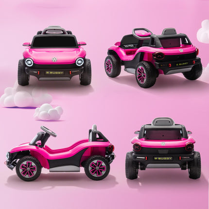 Volkswagen Licensed Kids Electric Car with Remote Control for Ages 3-6 Years, Pink
