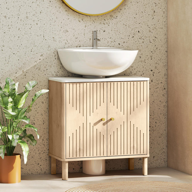 Under Sink Bathroom Cabinet for Basin without or with Pedestal - Oak