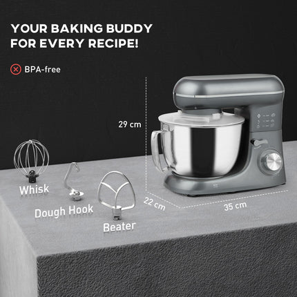 1300W Kitchen Stand Mixer, with Accessories - Silver