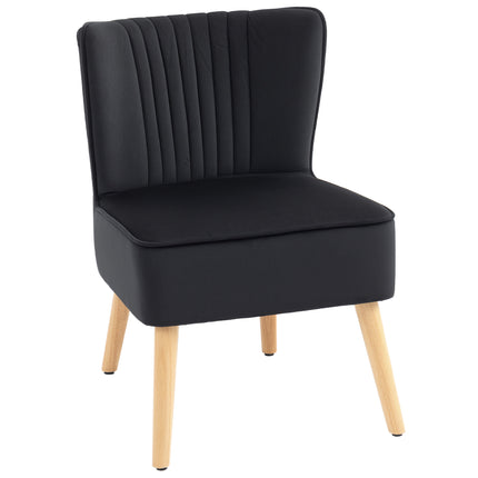 Modern Accent Chair, Fabric Living Room Chair with Rubber Wood Legs and Thick Pa