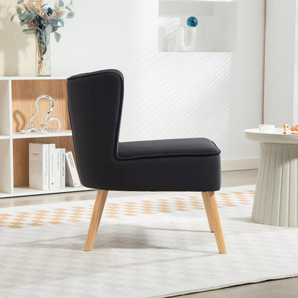 Modern Accent Chair, Fabric Living Room Chair with Rubber Wood Legs and Thick Pa