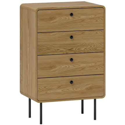 Modern Chest of Drawers with 4 Drawers - Oak