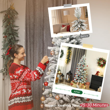7ft Flocked Artificial Christmas Tree