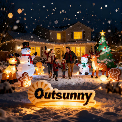 7FT Hanging Christmas Inflatable Santa with Dog, Christmas Blow Up Decoration with Built-in LED Lights for Garden, Indoor Outdoor Home Decor