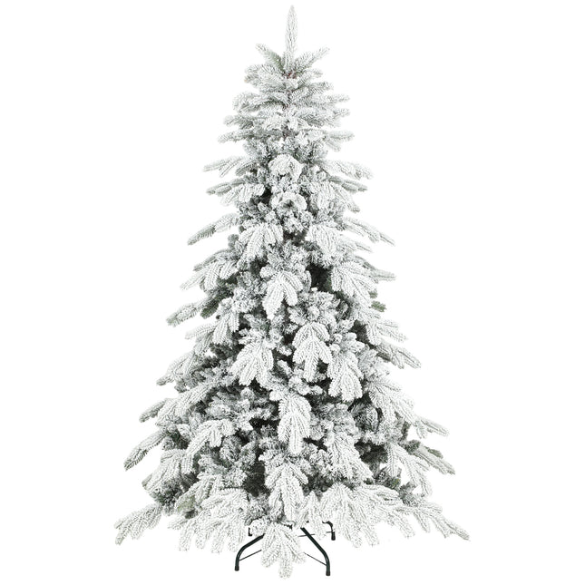 6ft Super Flocked Christmas Tree - Green/White