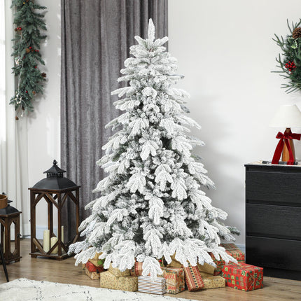 6ft Super Flocked Christmas Tree - Green/White