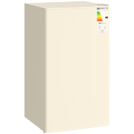 Under Counter Fridge, 91L Small Fridge with Chiller Box, Removable Shelf, Reversible Door, Adjustable Legs, Mini Refrigerator, Beige