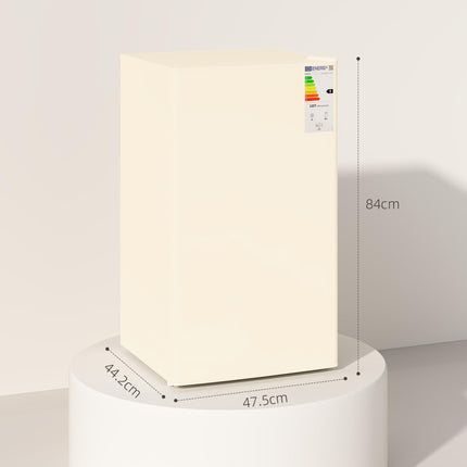 Under Counter Fridge, 91L Small Fridge with Chiller Box, Removable Shelf, Reversible Door, Adjustable Legs, Mini Refrigerator, Beige