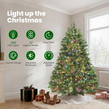 6ft Artificial Pine LED Christmas Tree, with Remote