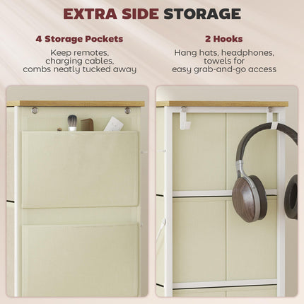 Chest of Eight Fabric Drawers - Beige