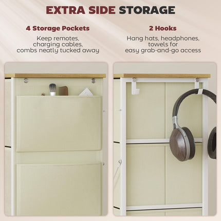 Chest of Four Fabric Drawers - Beige