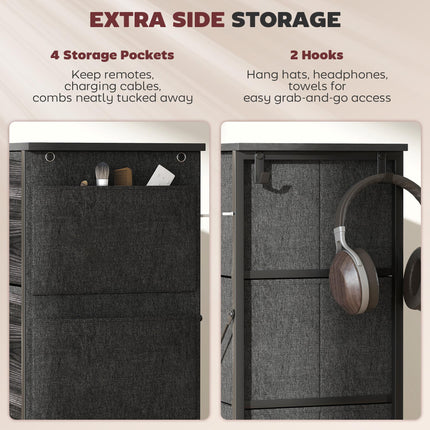 Chest of Eight Fabric Drawers - Black