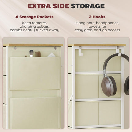 Chest of Ten Fabric Drawers - Beige
