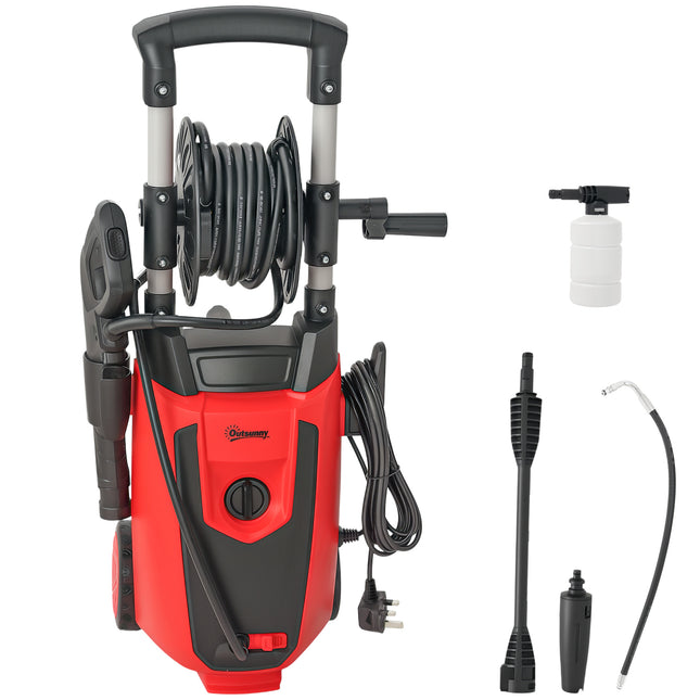 150-Bar Pressure Washer, with Accessories - Red/Black