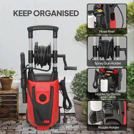 150-Bar Pressure Washer, with Accessories - Red/Black