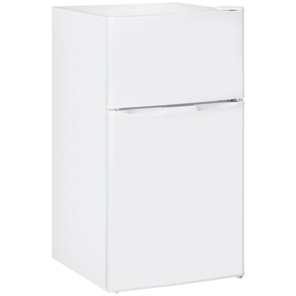 88L Under Counter Fridge Freezer, Small Refrigerator with 5-Setting, 3 Star Freezer Rating, White