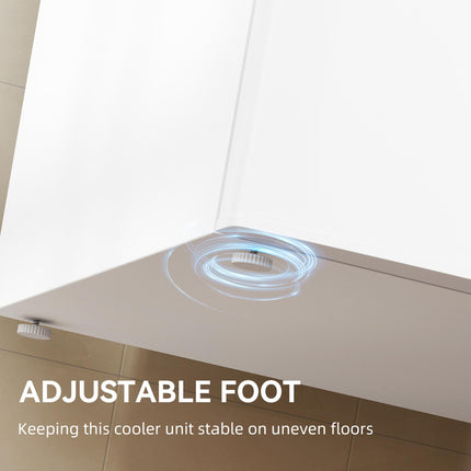 88L Under Counter Fridge Freezer, Small Refrigerator with 5-Setting, 3 Star Freezer Rating, White