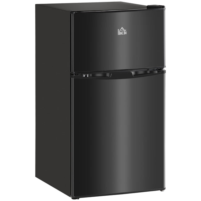 88L Under Counter Fridge Freezer, Small Refrigerator with 5-Setting, 3 Star Freezer Rating, Black