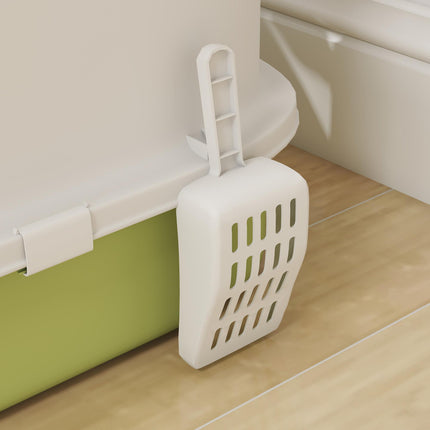 Cat Litter Box with Lid, Scoop, Deodorisation Bags, Top Entry, Green