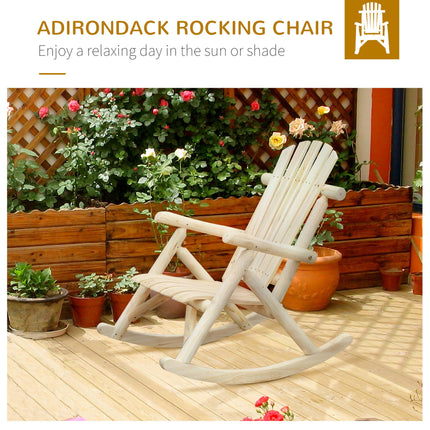 2 Piece Adirondack Chair Cedar Wood Ergonomic Rocking Chair Porch Rocker Garden