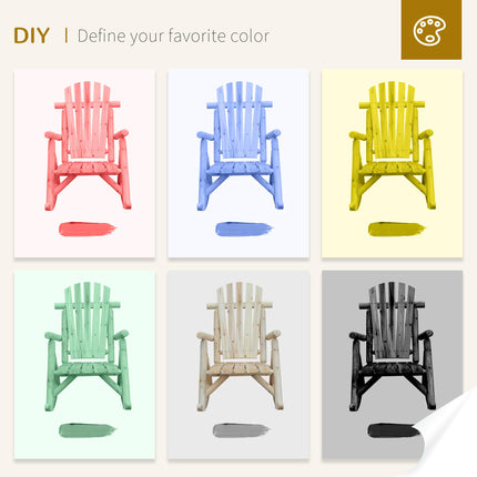 2 Piece Adirondack Chair Cedar Wood Ergonomic Rocking Chair Porch Rocker Garden