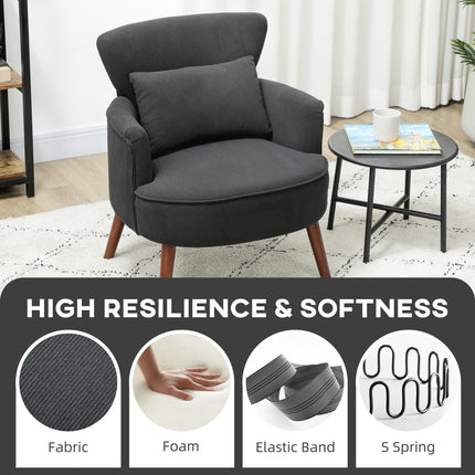 HOMCOM Corduroy Retro Accent Chair - Black