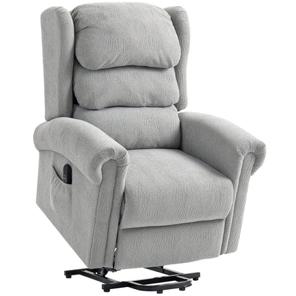 Velvet-Feel 150° Electric Riser Recliner Chair - Grey
