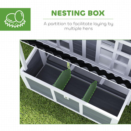 2-Piece Wooden Chicken Coop and Run Set, Poultry Run Cage with Nesting Box, Slid