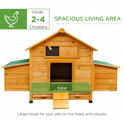 2 Piece Wooden Chicken Coop and Run Set, Poultry Run Cage with Nesting Box, Slid