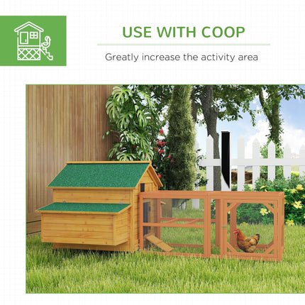 2 Piece Wooden Chicken Coop and Run Set, Poultry Run Cage with Nesting Box, Slid